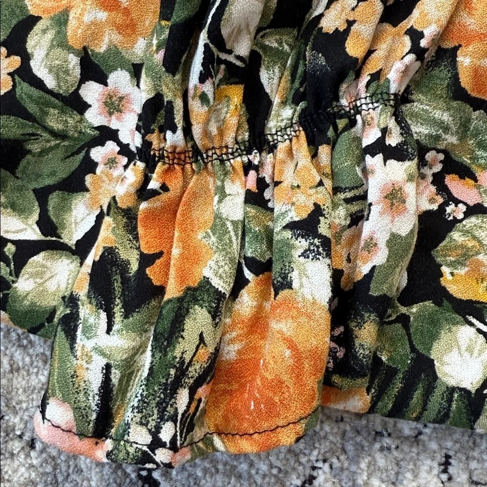 7th Ray Floral Blouse - Black, Orange, Yellow, Green - Picture 6 of 6